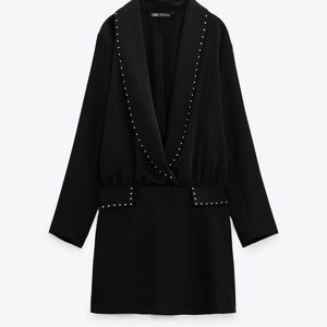 ZARA Rhinestone Blazer Mini Dress NWT